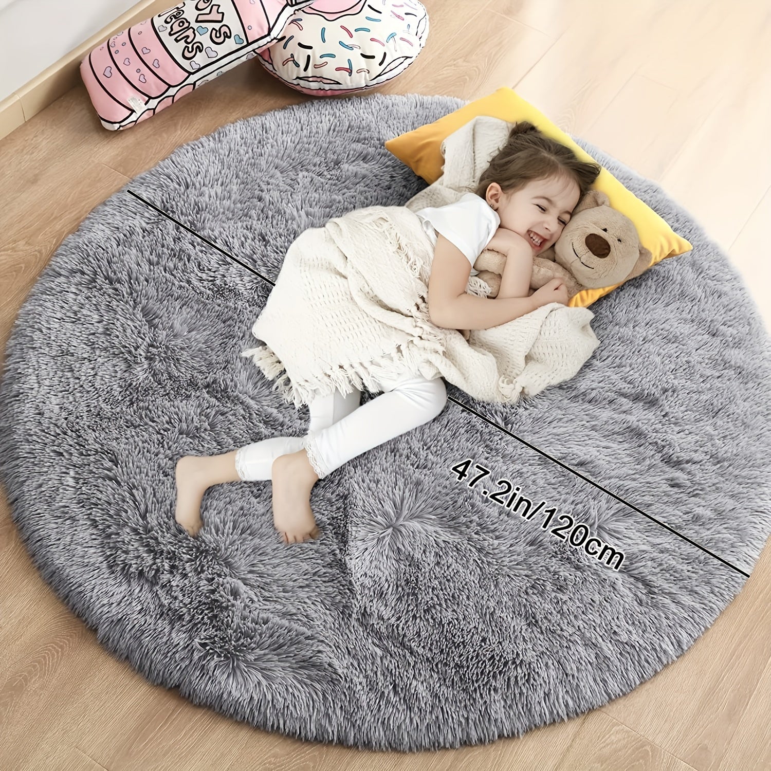 Ultra Soft Plush Rond Vloerkleed – Fluffy, Antislip, Waterdicht