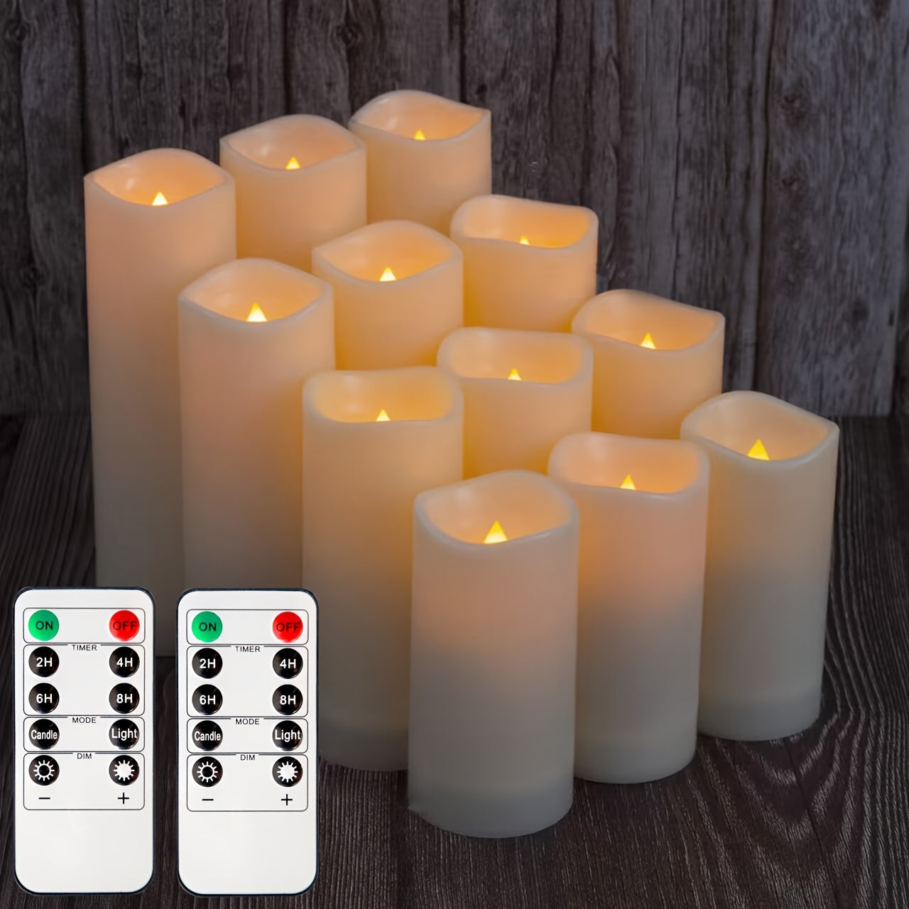 Flameless LED Kaarsen Set met Afstandsbediening - Set van 12