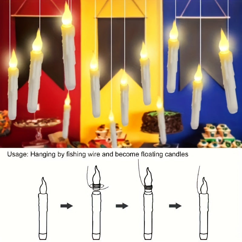 12 stuks Flameloze LED Drijvende Kaarsen met Afstandsbediening - Perfect voor Kerst en Halloween Decor