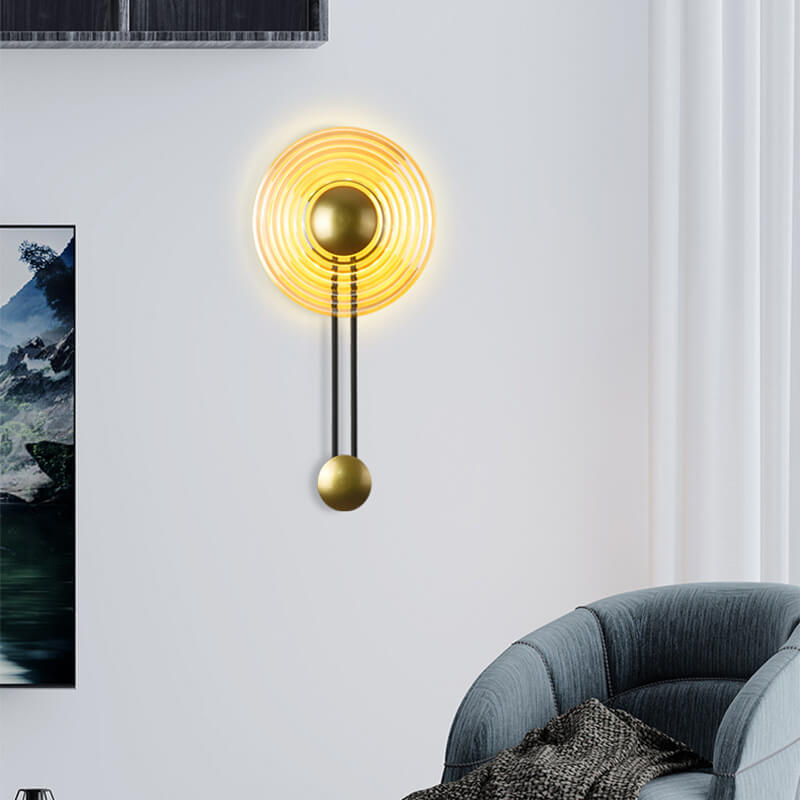 AuraLight - Moderne 1-Licht Cirkel LED Wandlamp met Arm