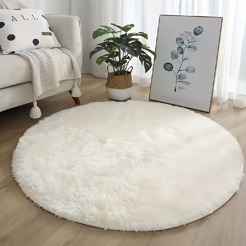 Ultrazacht Pluche Huisdier Tapijt – Ronde Antislip Fluffy Vloermat, Waterdicht en Comfortabel voor Woonkamer en Slaapkamer