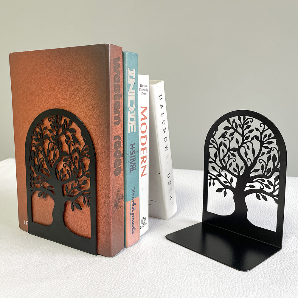 Tree Of Life Metalen Boekensteun - Zware Boekensteun voor Planken, Modern Decoratief Ontwerp