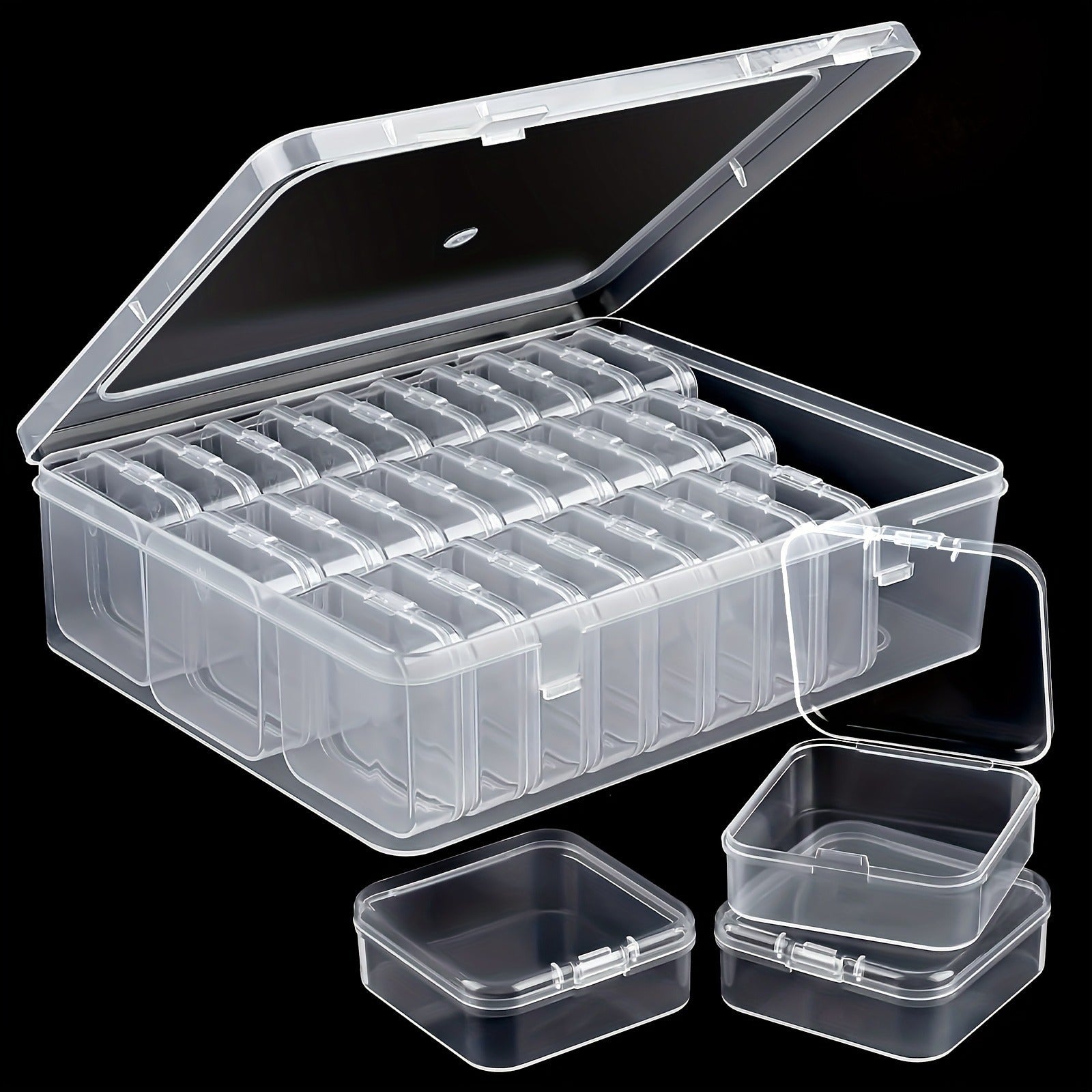 30-delige Mini Kralen Organizer Set - Transparante Opbergdoosjes