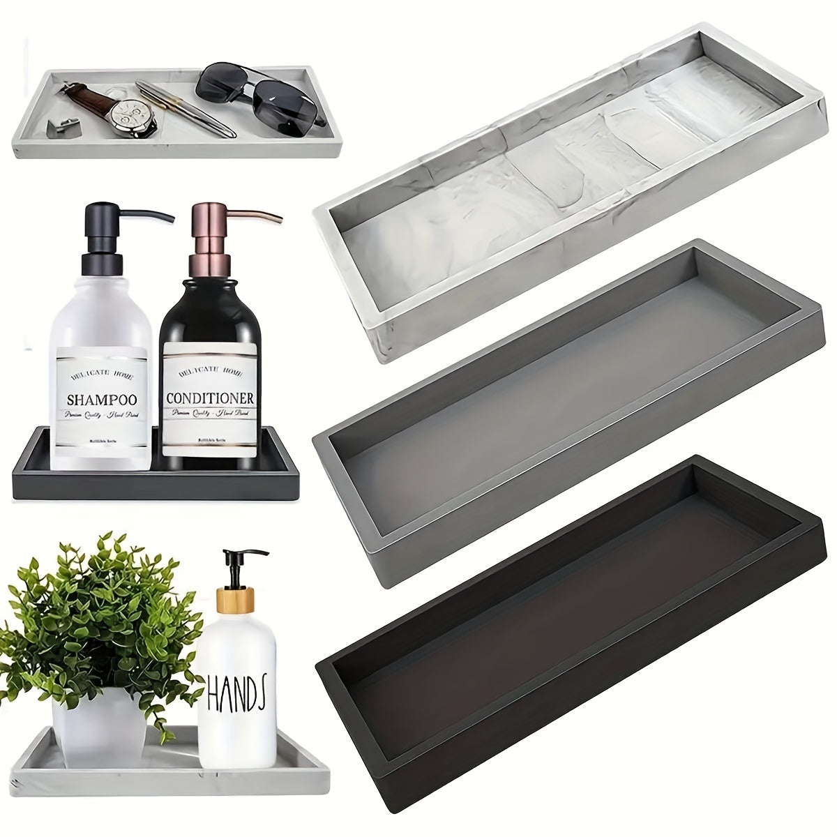 SiliconeTray - Elegante Siliconen Kaptafel Organizer voor Badkamer & Decor