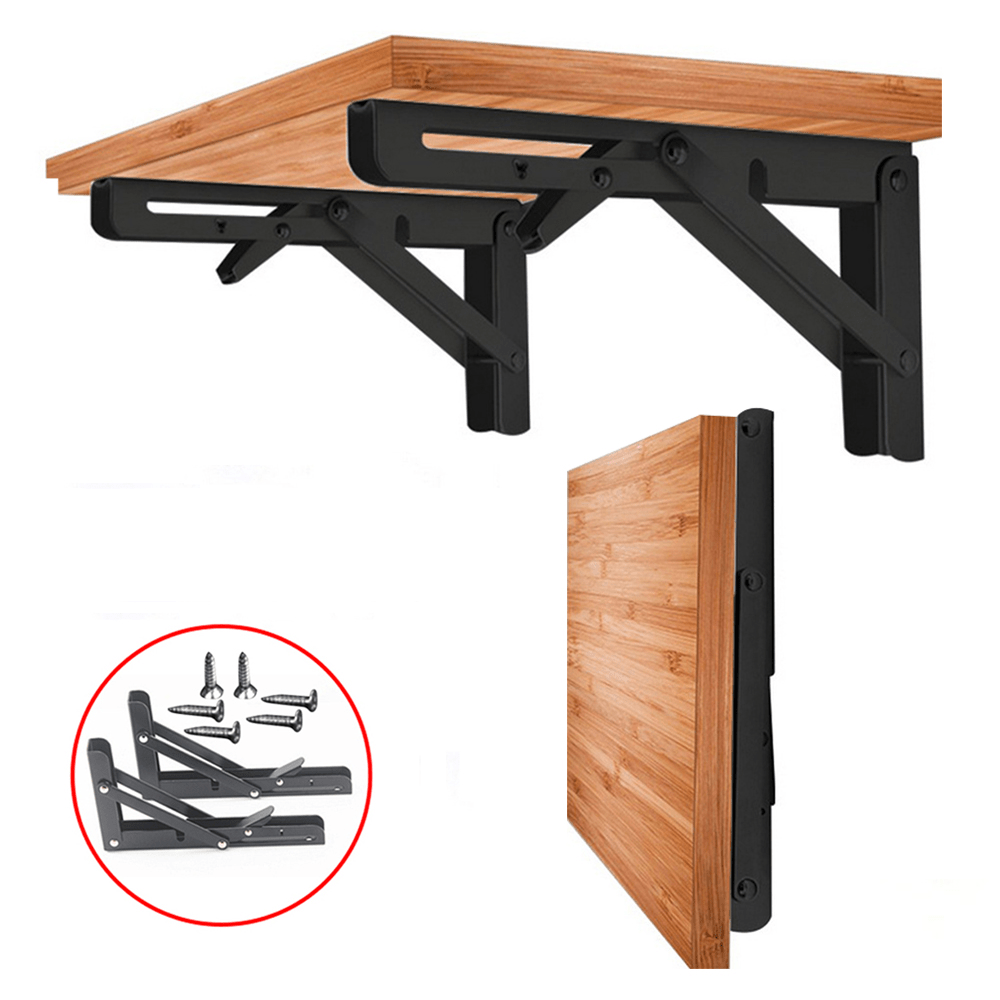 SteelBracket - 2 Stuks Opvouwbare Planken met Verstelbare Hoek - Metalen Wandbeugels