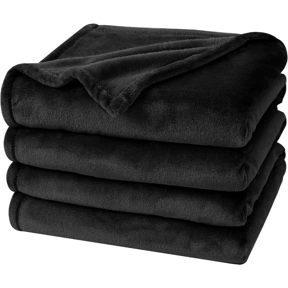 Ultra Zachte Polyester Fleece Deken - Omkeerbaar, Pluisvrij, All-Season Luxe voor Bed, Bank of Sofa - Glamourstijl, Effen Weefpatroon