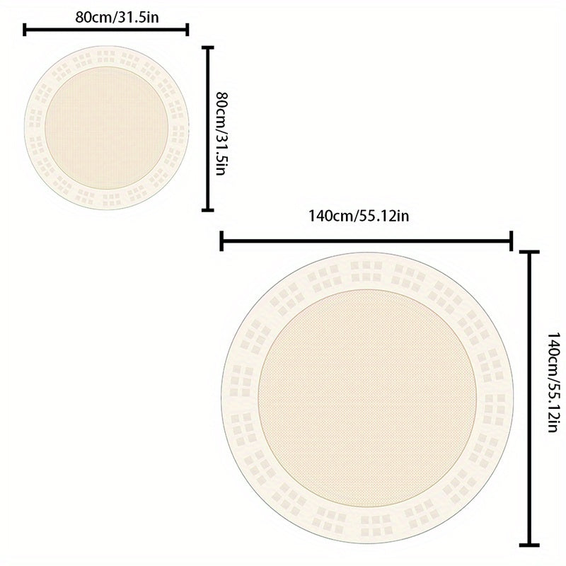 Elegante Crème Ronde Vloerkleed - Zacht, Antislip, Machine Wasbaar - Perfect voor Woonkamer, Slaapkamer en Thuisbureau