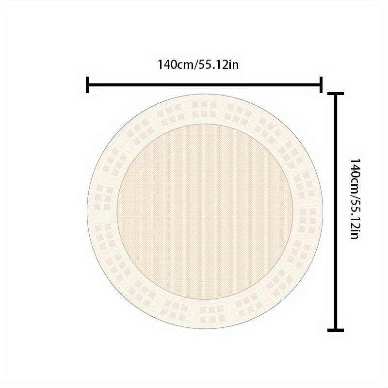 Elegante Crème Ronde Vloerkleed - Zacht, Antislip, Machine Wasbaar - Perfect voor Woonkamer, Slaapkamer en Thuisbureau