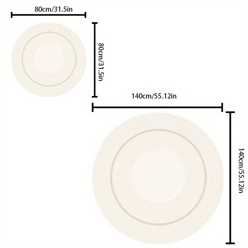 Elegante Crème Ronde Vloerkleed - Zacht, Antislip, Machine Wasbaar - Perfect voor Woonkamer, Slaapkamer en Thuisbureau