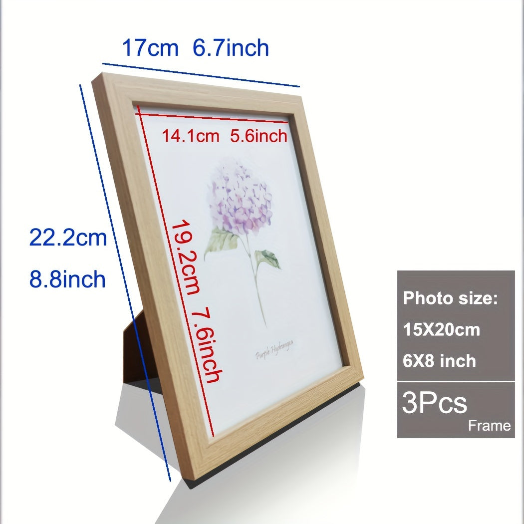 3-delige Houten Fotolijsten - Klassieke Fotolijst voor Wand- en Tafeldecoratie, Perfect voor Feestjes en Cadeaus