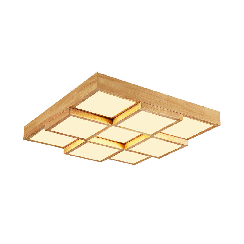 Houten LED Plafondlamp - 4/6/9 Licht Warm/Wit/Natuurlijk