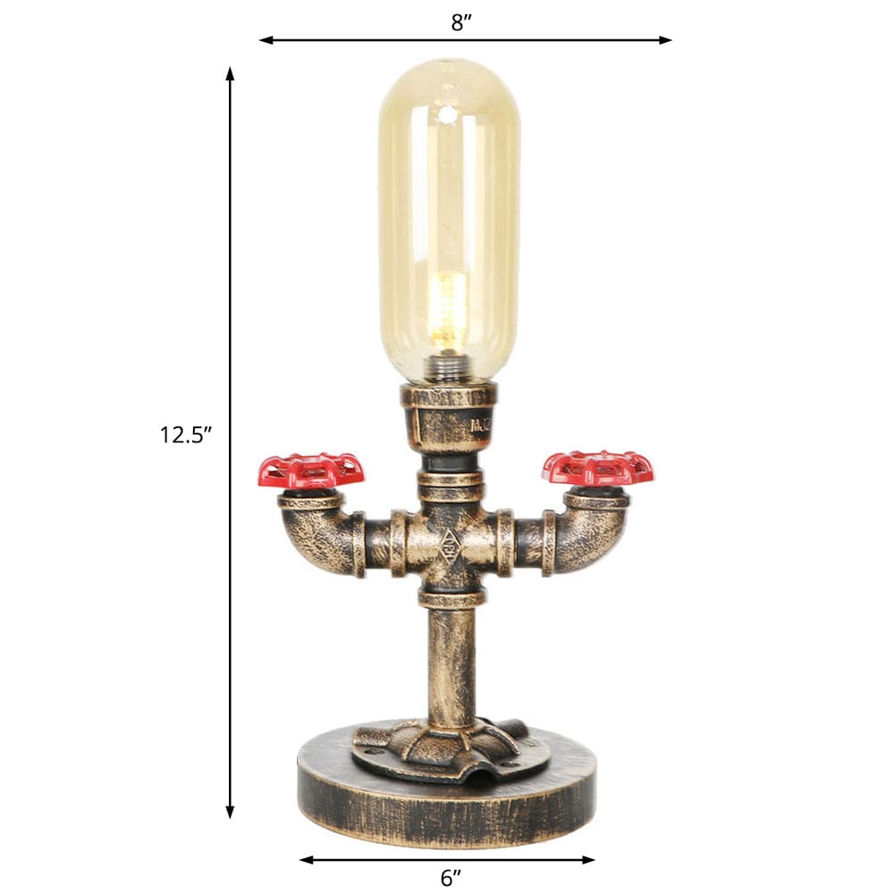 RoboGlow - Moderne Tafellamp met Industrieel Design en Metalen Pijp