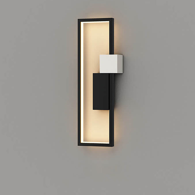 Minimalistische vierkante LED-wandlamp met ijzeren en siliconen frame