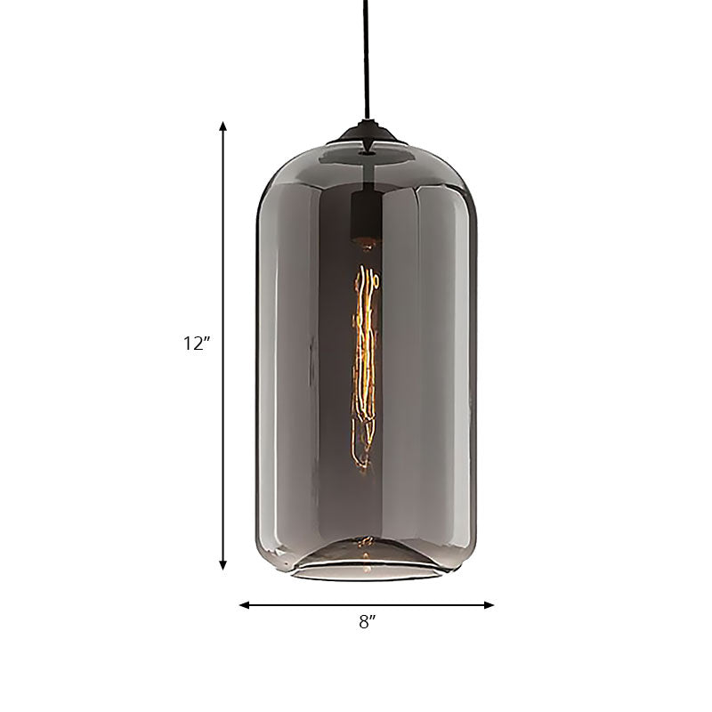 Brede Glas Hanglamp - Moderne 1-Lichts Zwarte Lamp