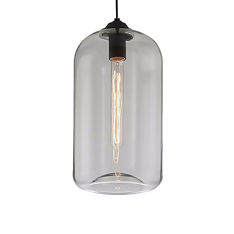 Brede Glas Hanglamp - Moderne 1-Lichts Zwarte Lamp