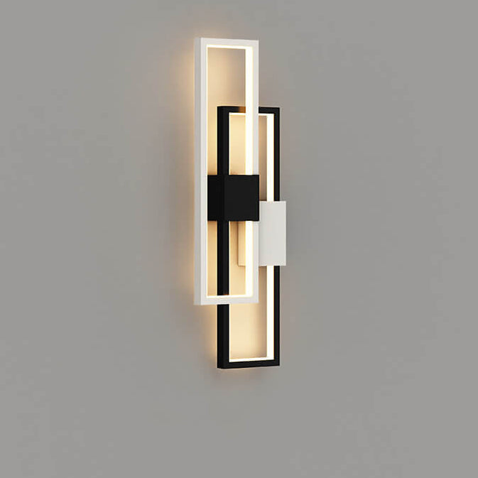 Minimalistische vierkante LED-wandlamp met ijzeren en siliconen frame