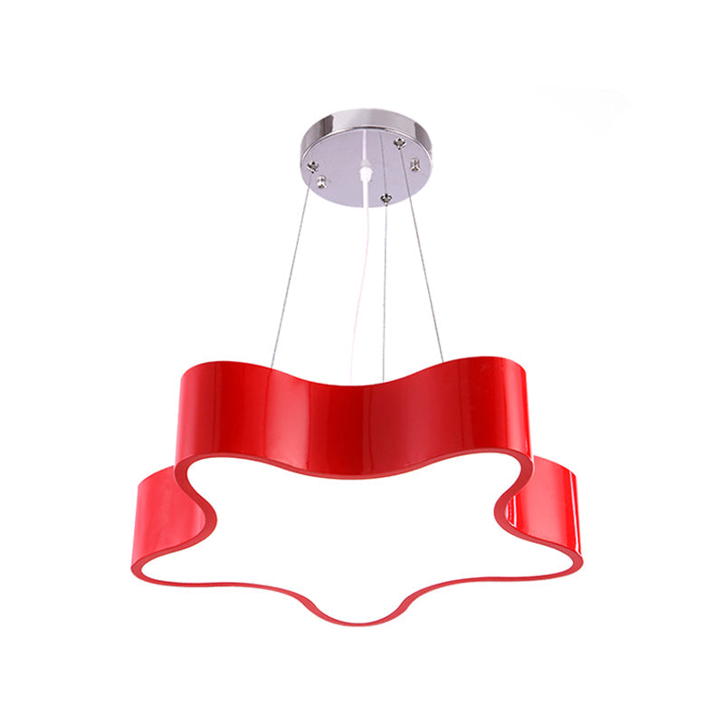 LED Kinderlamp Hangend met Ster Acryl Kap, Rood/Groen/Geel Afwerking