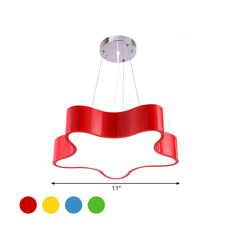 LED Kinderlamp Hangend met Ster Acryl Kap, Rood/Groen/Geel Afwerking