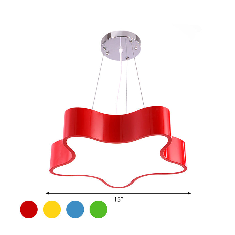 LED Kinderlamp Hangend met Ster Acryl Kap, Rood/Groen/Geel Afwerking