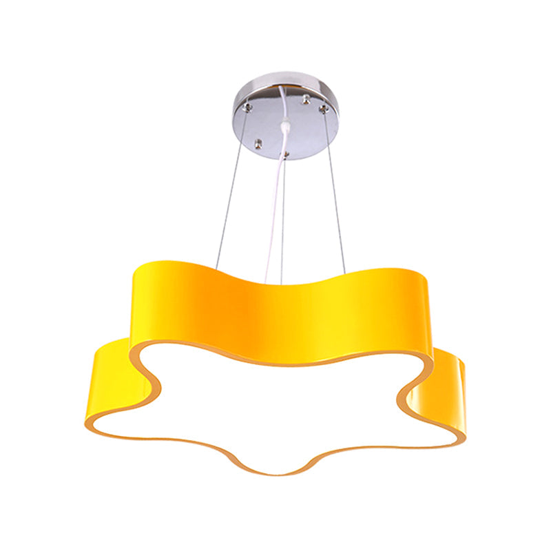 LED Kinderlamp Hangend met Ster Acryl Kap, Rood/Groen/Geel Afwerking