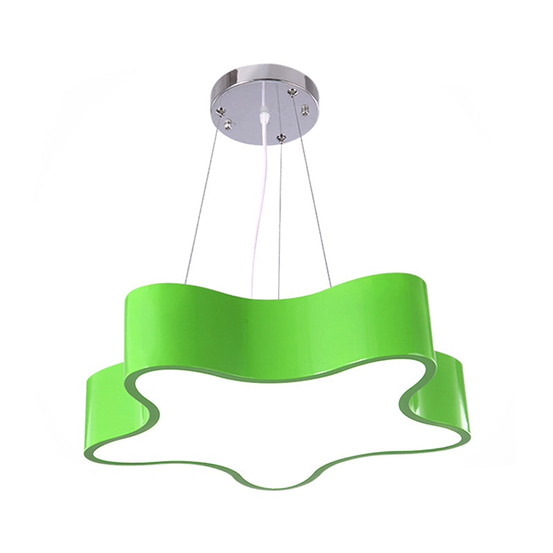 LED Kinderlamp Hangend met Ster Acryl Kap, Rood/Groen/Geel Afwerking