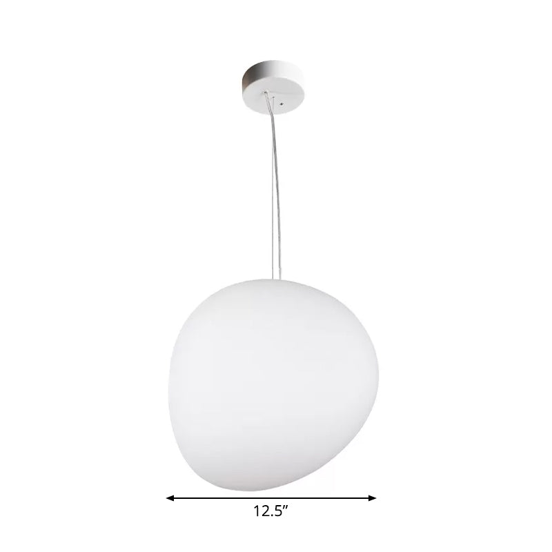 Zwevende Kiezel Eetkamer Hanglamp van Crème Glas met 1 Lamp Minimalistische Hangende Plafondverlichting