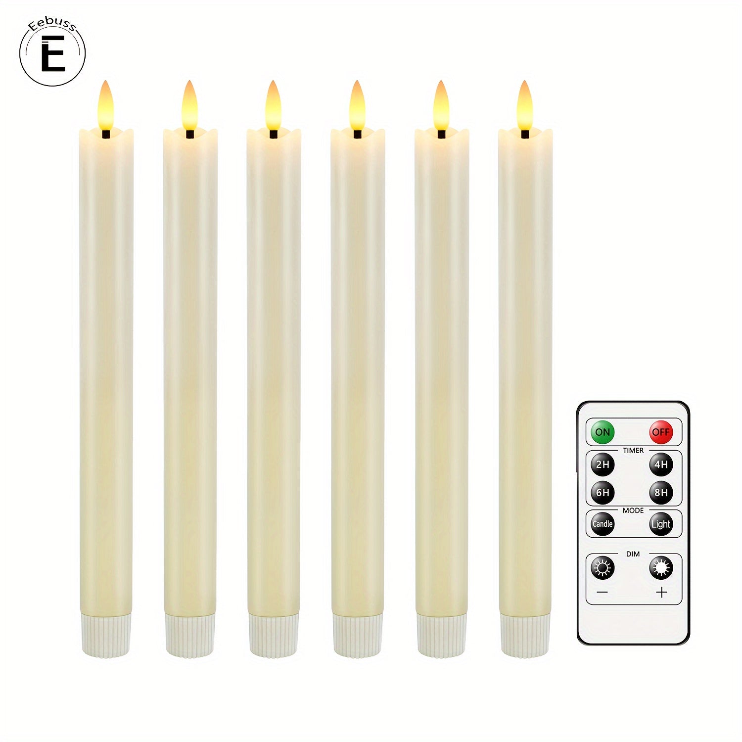 6x Echte Was Flameless Kegelkaarsen - Met Afstandsbediening, Ivoor Wit LED Kaarsen Voor Tafel- en Bruiloftdecoratie