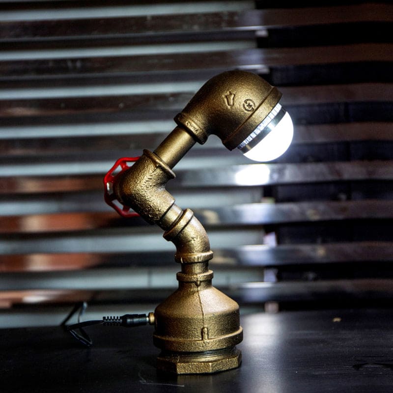 GlowBot - Unieke Steampunk Robotlamp met Messing Constructie