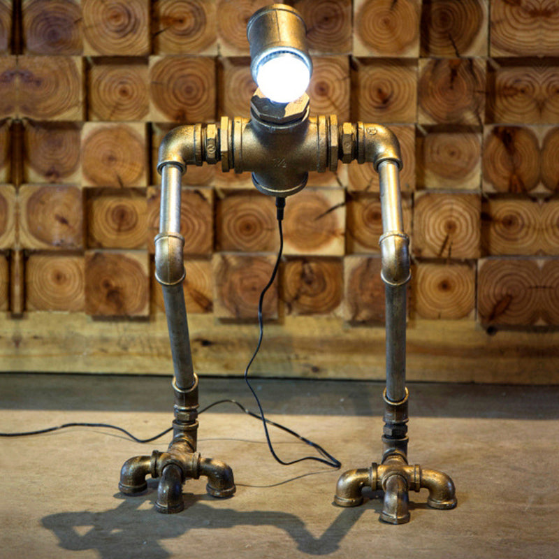 Steampunk Tafellamp - IJzeren Nachtlamp met Lange Benen en Warm Wit Licht