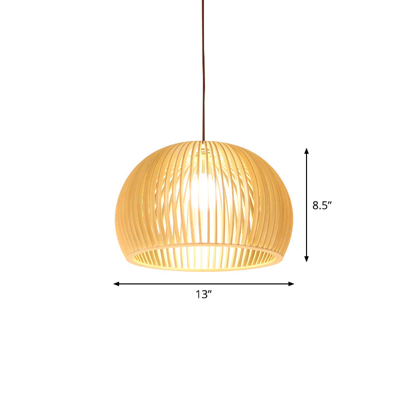 Aziatische Bamboe Hanglamp met Flared/Hemisphere/Onion Design 1 Licht Beige Klein/Groot Hangend Lichtarmatuur voor Eetkamer