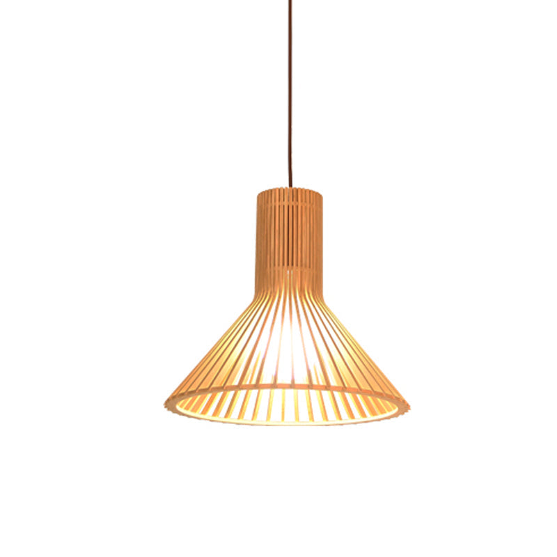 Aziatische Bamboe Hanglamp met Flared/Hemisphere/Onion Design 1 Licht Beige Klein/Groot Hangend Lichtarmatuur voor Eetkamer