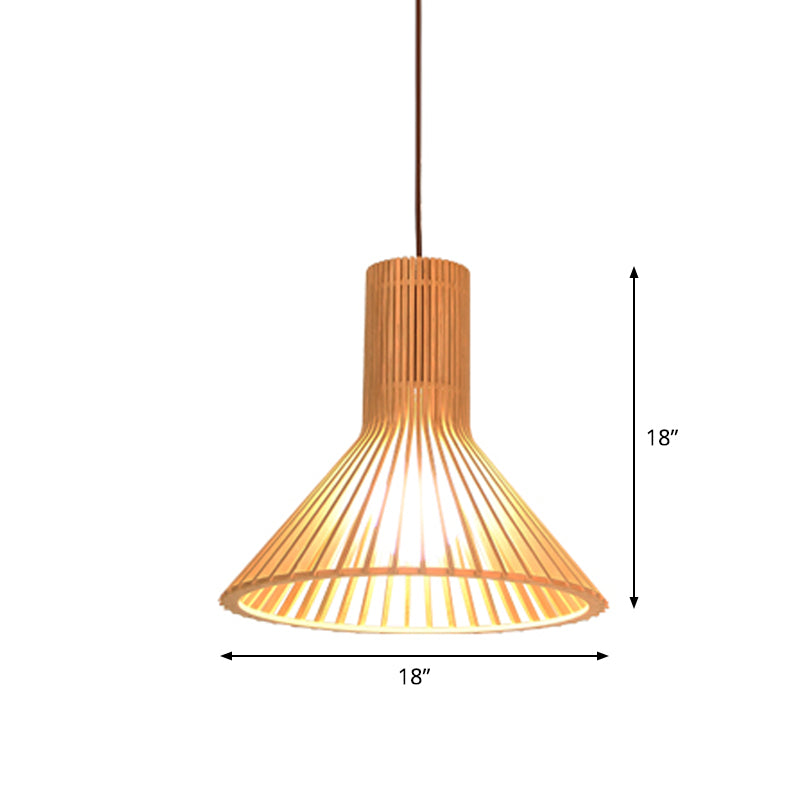 Aziatische Bamboe Hanglamp met Flared/Hemisphere/Onion Design 1 Licht Beige Klein/Groot Hangend Lichtarmatuur voor Eetkamer