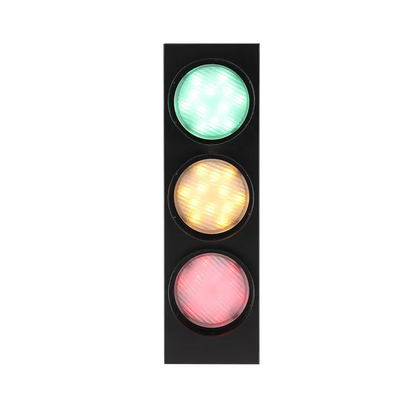 TrafficLight - Moderne Verkeerslichtvormige Wandlamp met 3 Lichten in Zwart voor Gang