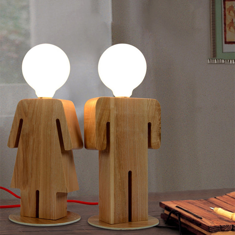 WoodKid - Houten Kinder Bureaulamp met Moderne Plug-in