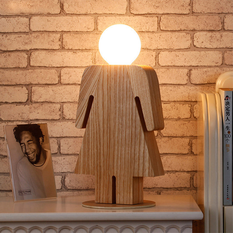 WoodKid - Houten Kinder Bureaulamp met Moderne Plug-in