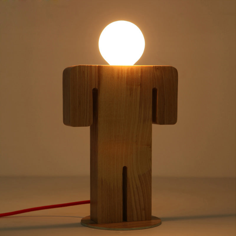 WoodKid - Houten Kinder Bureaulamp met Moderne Plug-in