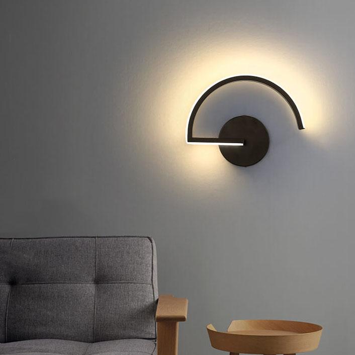 Moderne minimalistische Curves Line LED-wandlamp met 1 licht