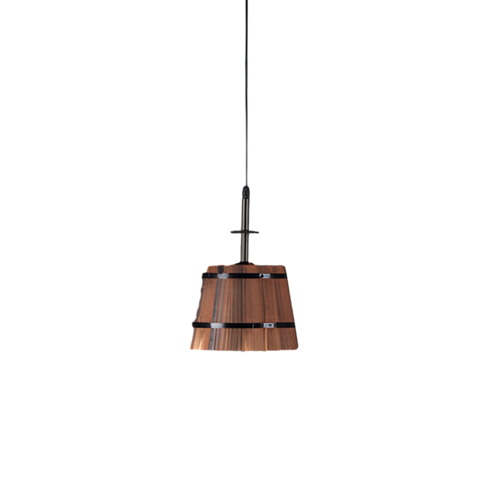 1/3-Lichts Rustieke Houten Emmer Kap Hanglamp voor Cafe Bar