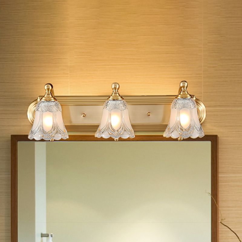 Moderne LED Bloem Wandleuchte Goud Badkamer Metaal & Kristal