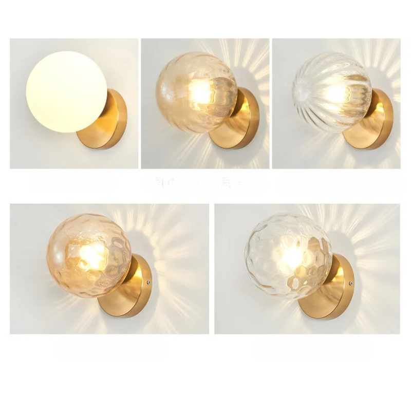 GoldLicht - Moderne Gouden Wandlamp Met Glazen Bol