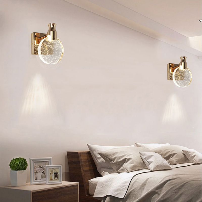 Kristy Moderne LED Wandlamp Goud Slaapkamer/Eetkamer Kristal