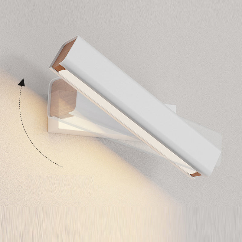 Aqsa Modern LED Wandlamp Binnen Draaibaar Rechthoekig Metaal/Hout Woonkamer