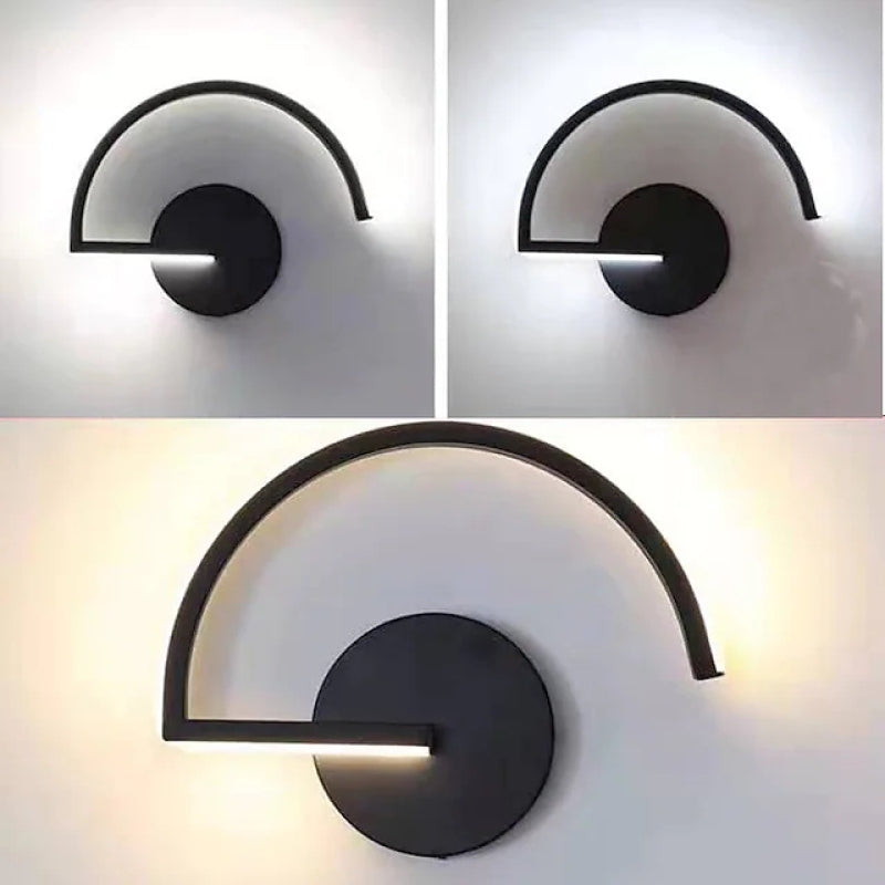 Moderne LED Wandlamp Zwart/Wit Metaal