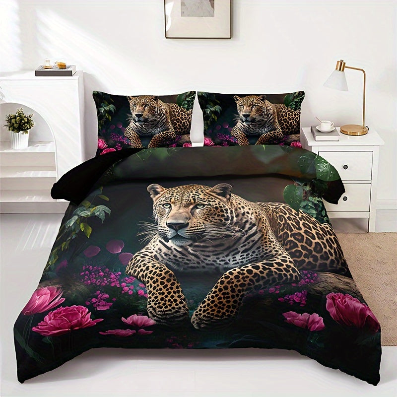 3-delige set - Dierenprint HD Digitale Bedset - Zacht en Warm voor Bank, Bed, Kantoor of Reizen - Voor Alle Seizoenen