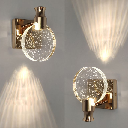 Kristy Moderne LED Wandlamp Goud Slaapkamer/Eetkamer Kristal