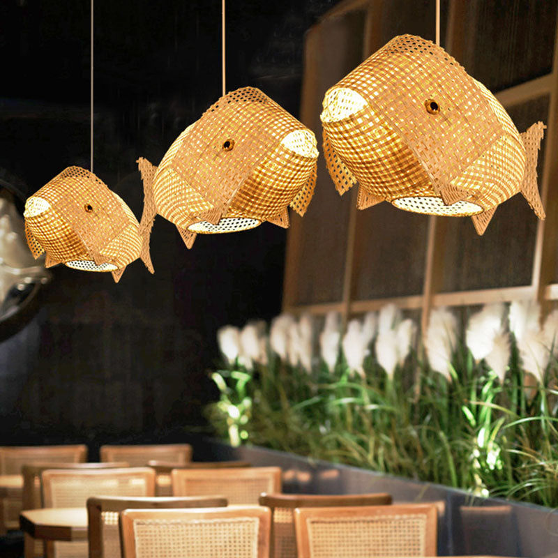 BambooFish - Hanglamp Aziatische Stijl in Hout