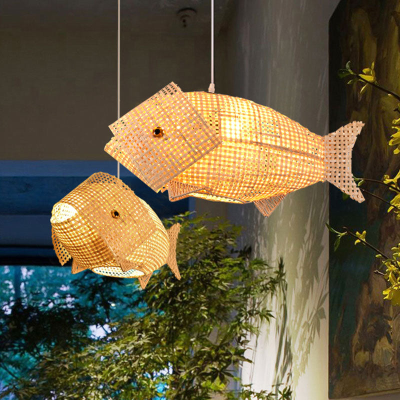 BambooFish - Hanglamp Aziatische Stijl in Hout