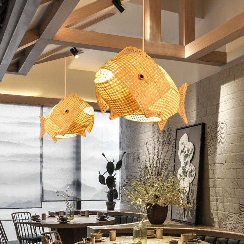 BambooFish - Hanglamp Aziatische Stijl in Hout