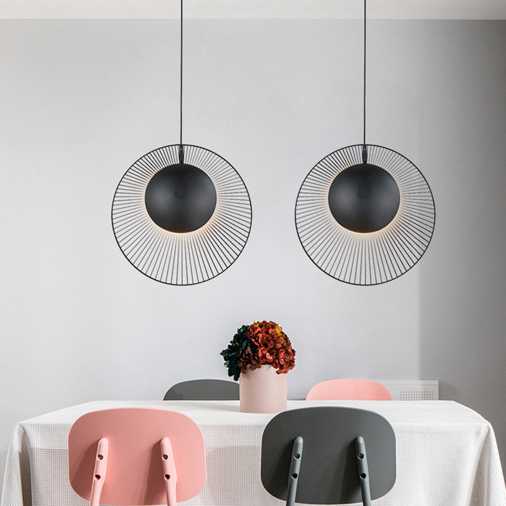 Minimalistische Zwarte Metalen Hanglamp voor Eetkamer