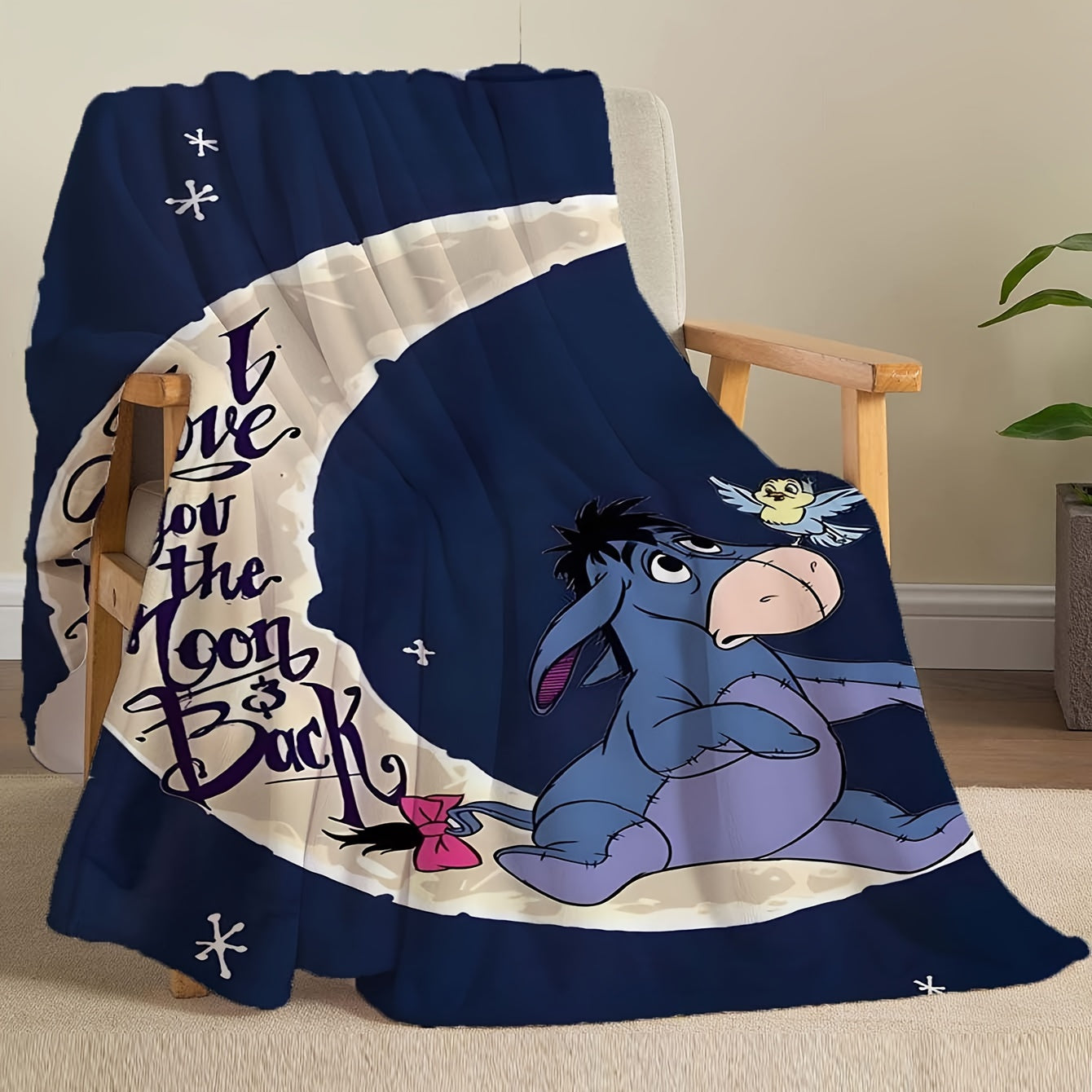 Zachte Fleece Deken met Eeyore Ontwerp - Verkrijgbaar in Meerdere Maten voor Alle Seizoenen